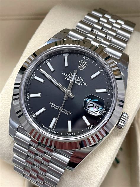 rolex black dial|rolex datejust 41 black.